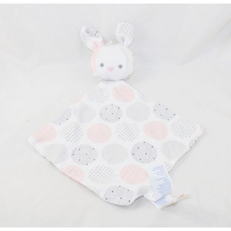 Doudou conejo plano OBAIBI redondea tela de diamante rosa gris plata 34 cm