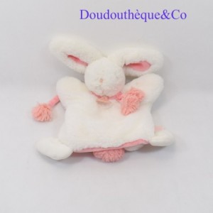 Doudou lapin DOUDOU ET COMPAGNIE marionnette Pompon rose blanc DC2741 24 cm