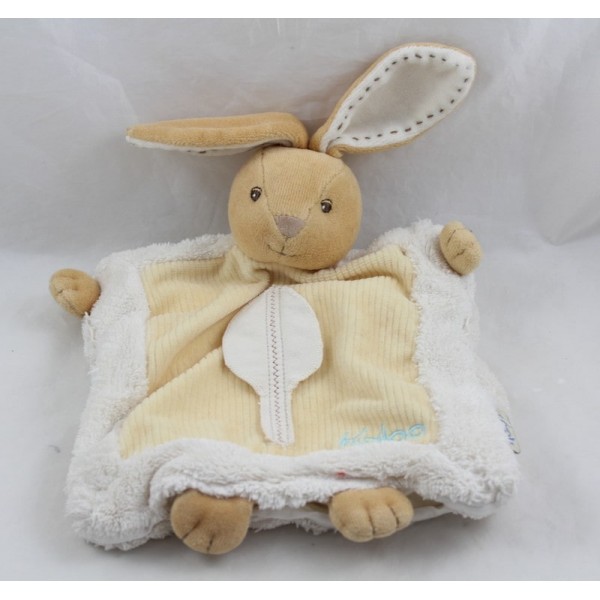 Doudou puppet rabbit KALOO Pure Leaf beige white feather 25 cm...