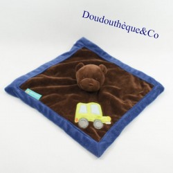 Blanket flat bear TIDDLIWINKS brown and blue car yellow 29 cm