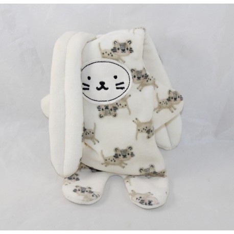Doudou Doppelseite Kaninchen CATIMINI weiß bedruckt reversible Tiger 35 cm Doudou Doppelseite Kaninchen CATIMINI weiß bedruckt reversible Tiger 35 cm