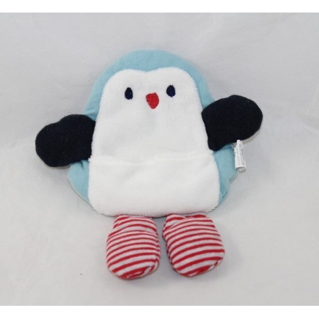 Coperta pinguino piatto CATIMINI blu bianco righe rosso tasca 19 cm