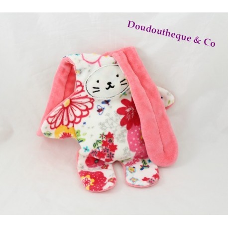 CATIMINI double-sided rabbit comforter pink flowers reversible 35 cm