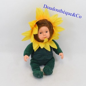 Poupée bébé tournesol ANNE GEDDES jaune vert 24 cm