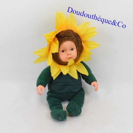 Baby sunflower doll ANNE GEDDES yellow green 24 cm