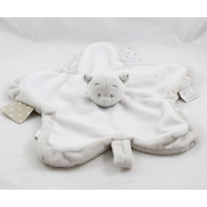 Doudou plat Nouky ours NOUKIE'S Poudre d'étoiles beige étoile 32 cm