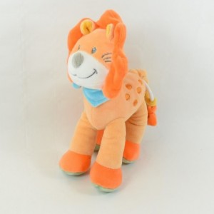 León de felpa musical TEX BABY naranja 20 cm