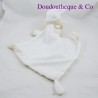 Doudou plat ours INTERBABY blanc beige pois relief