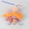 Doudou dragonfly MOULIN ROTY Zéphir and Zoé bell orange wings 20 cm