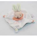 Doudou flaches Kaninchen DOUDOU AND COMPANY Mini Kuscheltier gesäuert orangefarbener Kragen 17 cm