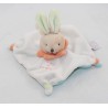 Doudou flaches Kaninchen DOUDOU AND COMPANY Mini Kuscheltier gesäuert orangefarbener Kragen 17 cm