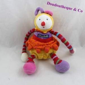Clown Plüschtier MOULIN ROTY Dragobert gelb rot Glöckchen 21 cm