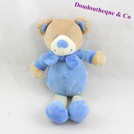 Doudou bear GRAIN OF WHEAT blue brown 21 cm