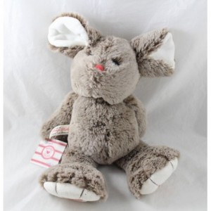 Doudou mouse KALOO I am a Red Kaloo gray mottled red nose 38 cm