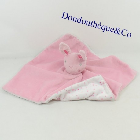 Doudou plat lapin PRIMARK rose étoiles Baby Comforter 30 cm