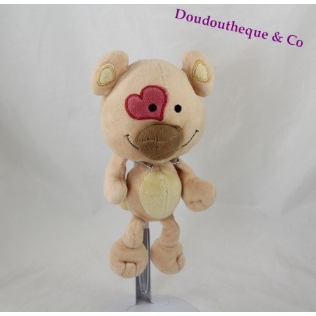Bio Bär Plüsch BioDours beige Herz Kokarde Hund 25 cm Bio Bär Plüsch BioDours beige Herz Kokarde Hund 25 cm