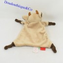 Doudou flat cow 64 brown and red knot 25 cm