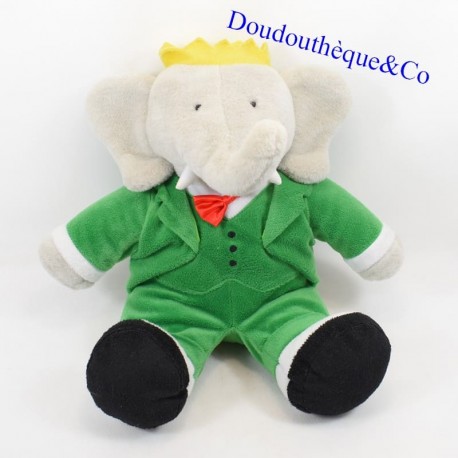 Peluche éléphant Babar LANSAY interactif le roi des éléphants 40 cm