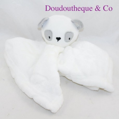 Doudou flat panda PRIMARK white and gray cloud bell 28 cm SOS d