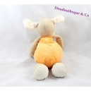Plüsch Hund orange und beige Sticksterne DOUKIDOU 25 cm