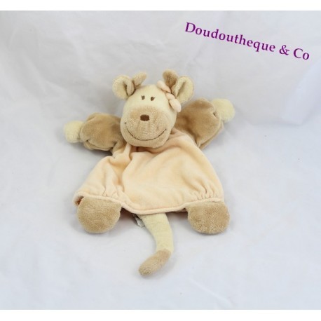 Doudou puppet Capucine giraffe NOUKIE'S Les Douzous beige pink 24 cm