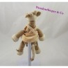 Peluche doudou Girafe Capucine NOUKIE'S  Les Douzous beige robe orange 42cm