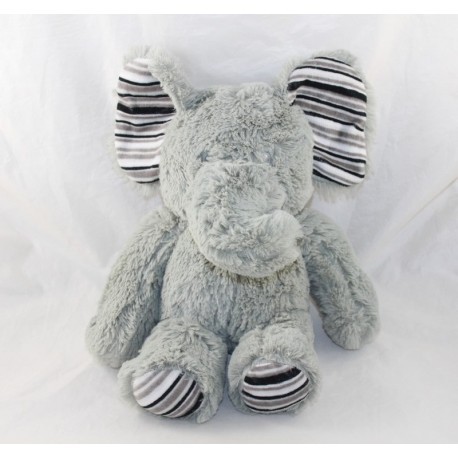 Plüsch Elefant TOM & KIDDY grau Streifen schwarz weiß grau 34 cm Plüsch Elefant TOM & KIDDY grau Streifen schwarz weiß grau 34 cm