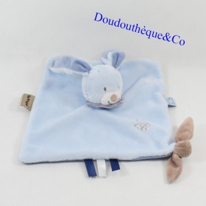 Blanket flat rabbit NATTOU Alex & Bibou blue attachment nipple 27 cm