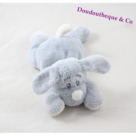 Doudou Fifi Hund DIMPEL blau weiß Schal weiß 23 cm