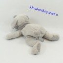 Doudou Fifi chien DIMPEL gris clair et foncé foulard 29 cm