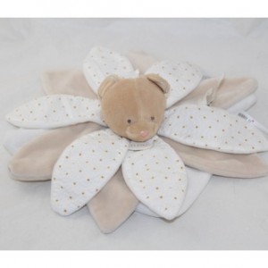 Flaches Kuscheltier Bär DOUDOU ET COMPAGNIE Blütenblätter Traumfänger beige 26 cm