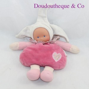 Doudou elf COROLLE doll collar heart