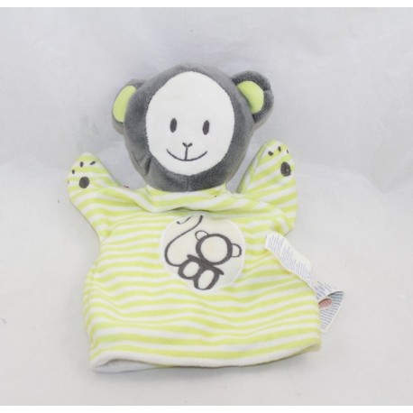 Doudou puppet monkey OBAIBI green gray white 24 cm