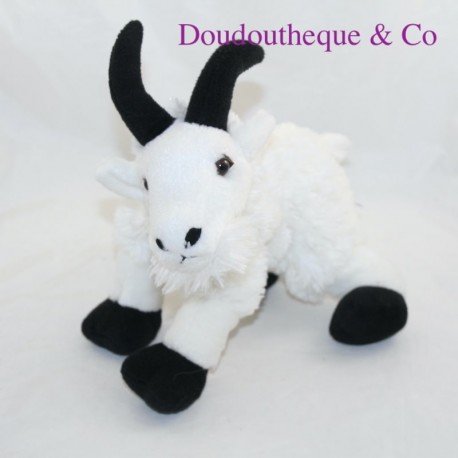 Capra di peluche AURORA bianco nero