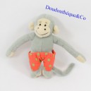 Mini plush monkey Popi BAYARD Shorts with green flowers 12 cm