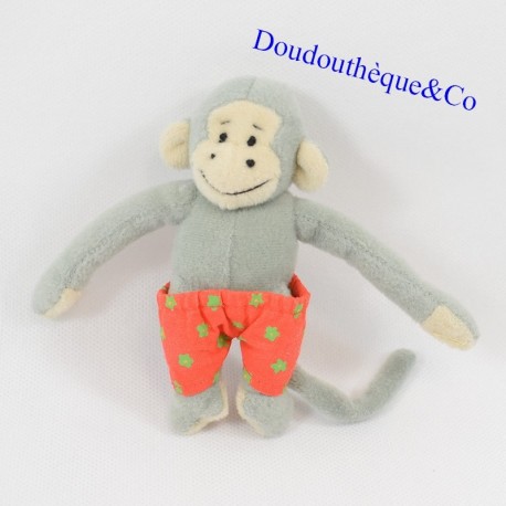 Mini Plüschaffe Popi BAYARD Shorts mit grünen Blüten 12 cm Mini Plüschaffe Popi BAYARD Shorts mit grünen Blüten 12 cm
