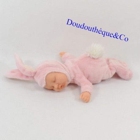 Baby doll conejo ANNE GEDDES rosa Baby Bunnies alargados 30 cm