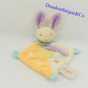 Doudou attache tétine lapin BABY NAT' Super tétine vert et jaune 20 cm