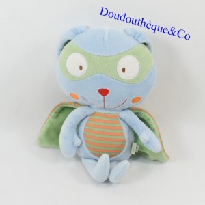 Doudou Robin rabbit DPAM blue green the masked rabbit 22 cm