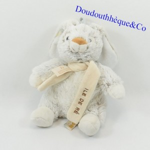 Plush rabbit RODADOU RODA scarf beige Ile de Ré 20 cm