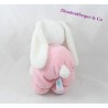 Bufanda de conejo de peluche estrellas blancas TEX bebé rosa Carrefour 27 cm