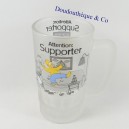 Homer SIMPSONS Beer Mug Caution Supporter Opaque Glass 16 cm
