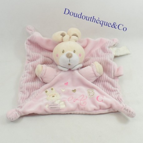 Peluche de conejo plano NICOTOY abc rosa