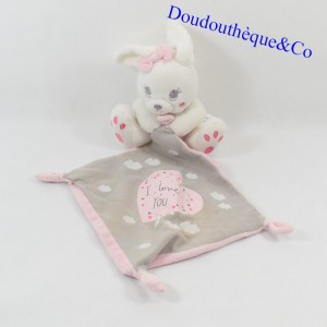 Doudou handkerchief rabbit SIMBA TOYS BENELUX heart I Love You 40 cm
