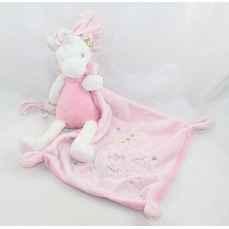 Doudou handkerchief Lili unicorn SIMBA TOYS pink white cloud stars 40 cm