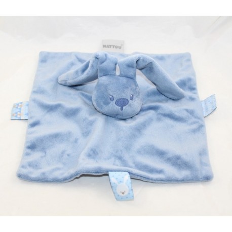 NATTOU Lapidou peluche piatto coniglio quadrato blu scuro 25 cm NATTOU Lapidou peluche piatto coniglio quadrato blu scuro 25 cm