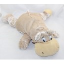 Peluche vintage hippopotamus SUPERTOYS beige stile rumple occhi in plastica 50 cm