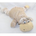 Lujoso hipopótamo vintage SUPERTOYS estilo beige rumple ojos de plástico 50 cm