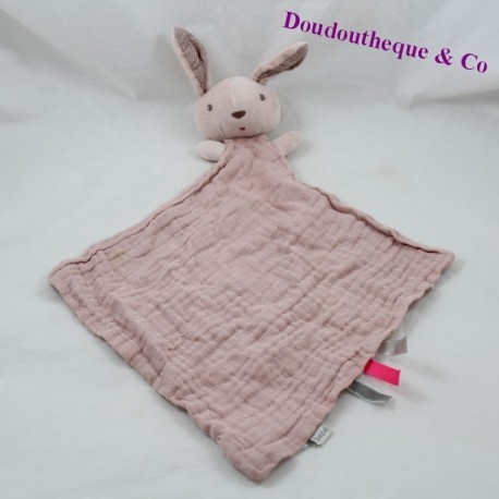 Doudou coniglio piatto DPAM Dallo stesso allo stesso pannolino rosa 40 cm