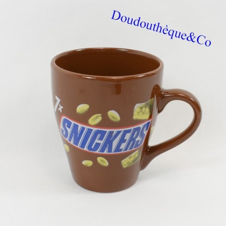 Taza Snickers barra de chocolate taza de cerámica marrón 10 cm